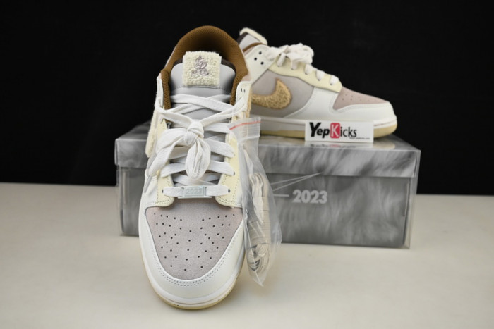 nike dunk low year of the rabbit fossil stone fd4203-211