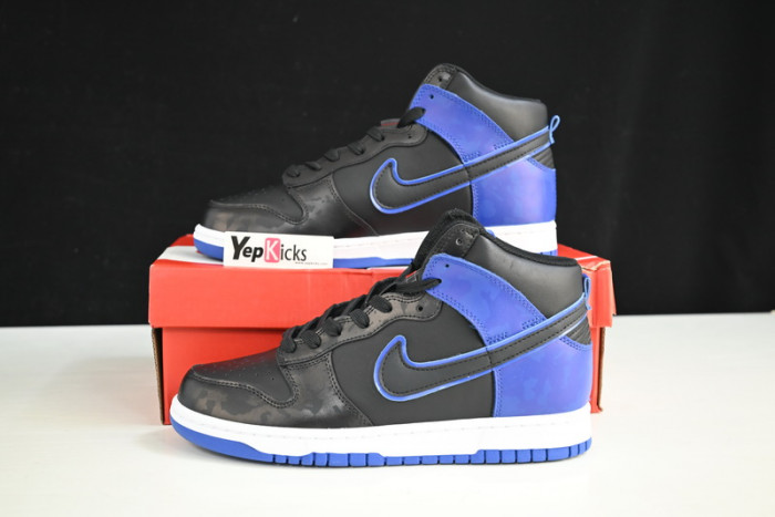 nike dunk high se camo black royal dd3359-001