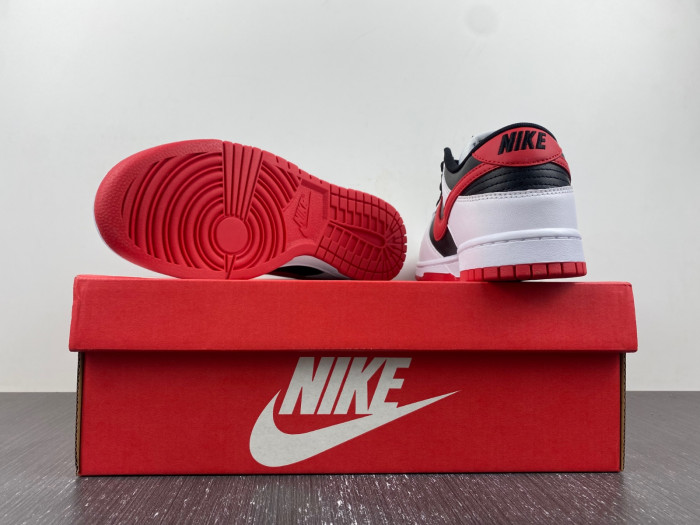 nike dunk low white black university red fd9762-061