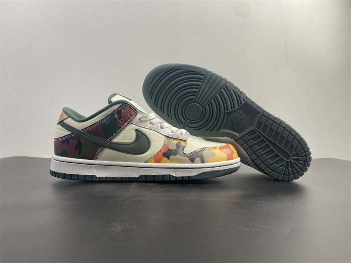 nike dunk low se sail multi-camo dh0957-100