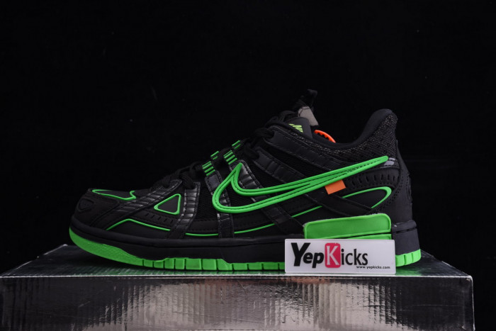 ow x nike air rubber dunk “green strike” cu6015-001