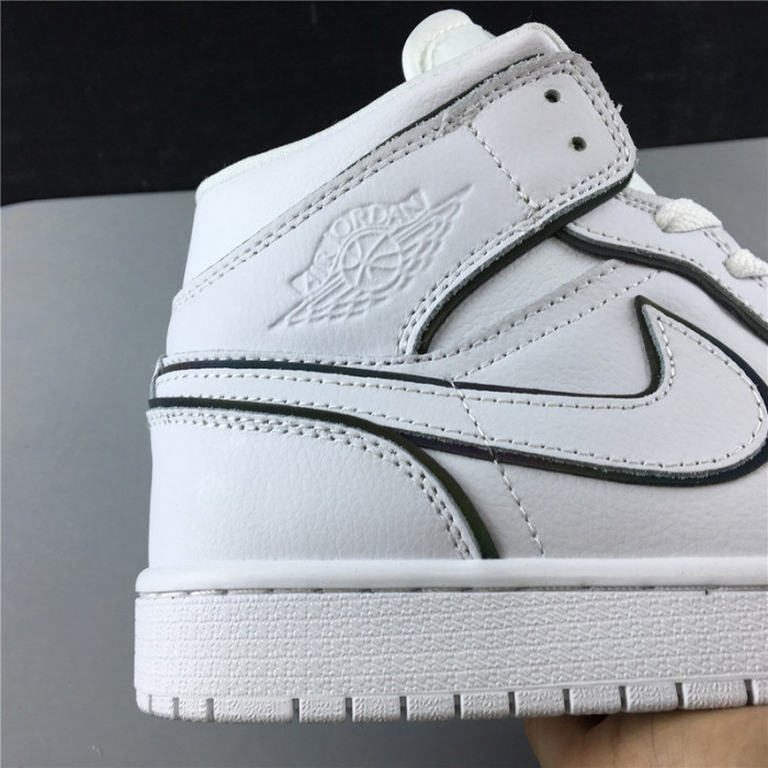 air jordan 1 mid iridescent reflective white ck6587-100
