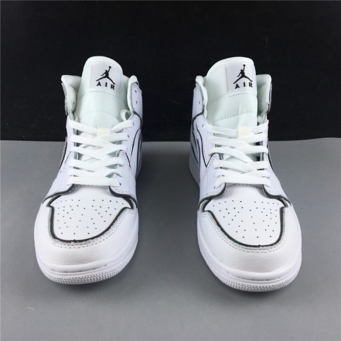 air jordan 1 mid iridescent reflective white ck6587-100