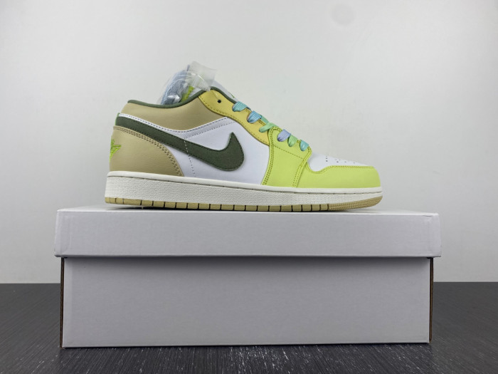 air jordan 1 low sail white oil green fd9906-131