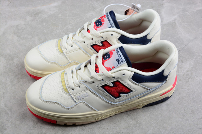 new balance 550 aime leon dore white navy red bb550a3