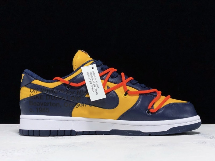 ow x nike dunk low white michigan ct0856-700