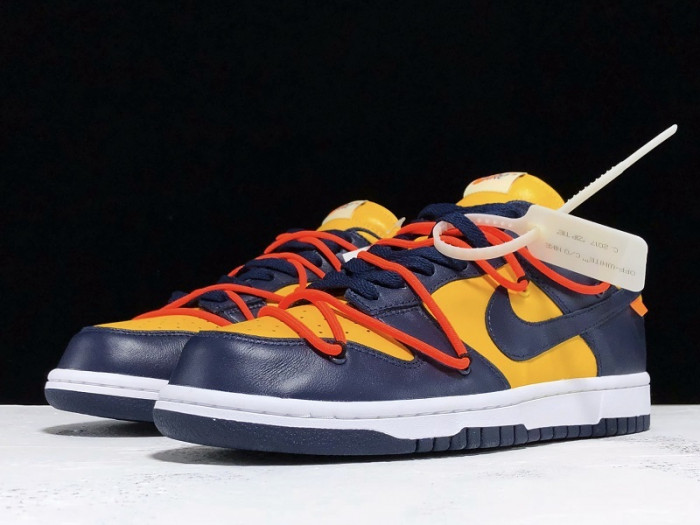 ow x nike dunk low white michigan ct0856-700